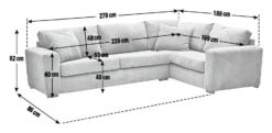 Habitat Eton Fabric Left Hand Corner Sofa - Biege -Habitat 1151484 R E001