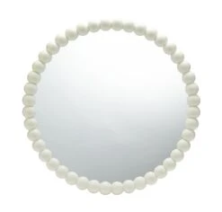 Habitat Beaded Round Wall Mirror - White - 70x70cm -Habitat 1182927 R Z003A