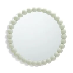 Habitat Beaded Round Wall Mirror - White - 50x50cm -Habitat 1182941 R Z003A