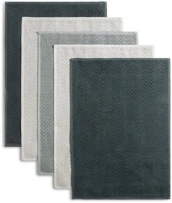 Habitat Zig Zag Terry Pack Of 5 Tea Towels -Habitat 1185182 R Z004A