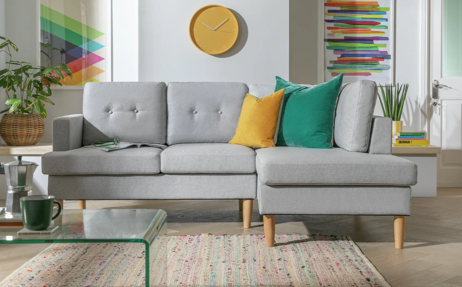 Habitat Joshua Self Assembly Right Hand Corner Sofa – Grey 4 Habitat Joshua Self Assembly Right Hand Corner Sofa – Grey - Image 2