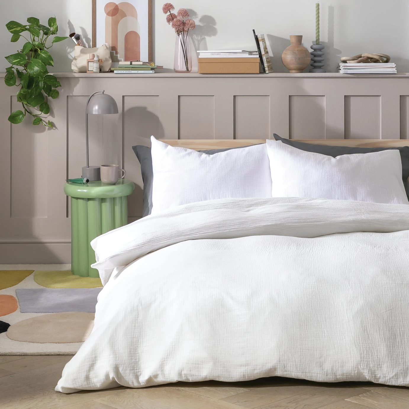 Habitat Cotton 200TC Muslin White Bedding Set - Double 3 Habitat Cotton 200TC Muslin White Bedding Set - Double