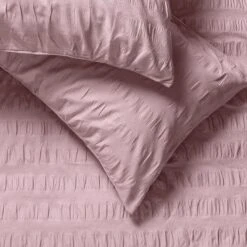 Habitat Seersucker Wide Stripe Lilac Bedding Set - Double -Habitat 1233371 R Z003A