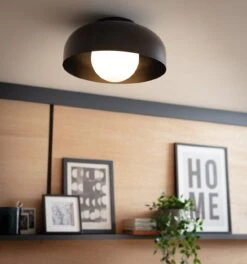 Habitat Modern Globe Metal Bathroom Ceiling Light - Black -Habitat 1233584 R Z002C