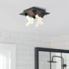 Habitat Metal 4 Light LED Bathroom Flush Ceiling Light-Black -Habitat 1233687 R Z001A
