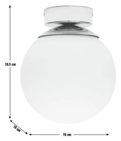 Habitat Opal Glass Bathroom Flush Ceiling Light - White -Habitat 1233759 R E001