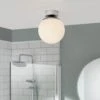 Habitat Opal Glass Bathroom Flush Ceiling Light - White -Habitat 1233759 R Z001A
