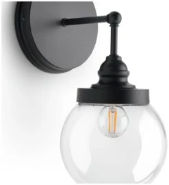 Habitat Globe Metal Bathroom Wall Light - Black -Habitat 1233773 R Z002A