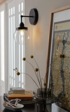 Habitat Globe Metal Bathroom Wall Light - Black -Habitat 1233773 R Z002C