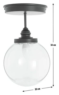 Habitat Globe Metal Bathroom Pendant Light - Black -Habitat 1233797 R E001