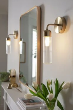 Habitat Ribbed Metal Bathroom Wall Light - Gold 11 Habitat Ribbed Metal Bathroom Wall Light - Gold -Habitat 1233814 R Z002C
