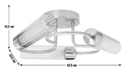 Habitat Ribbed Metal 3 Light Bathroom Ceiling Light - Gold -Habitat 1233845 R E001