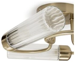 Habitat Ribbed Metal 3 Light Bathroom Ceiling Light - Gold -Habitat 1233845 R Z002A
