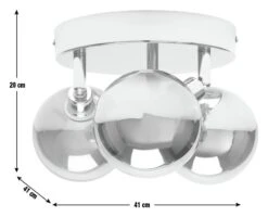 Habitat Globe Metal Bathroom Flush To Ceiling Light - Silver -Habitat 1233883 R E001