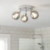 Habitat Globe Metal Bathroom Flush To Ceiling Light - Silver -Habitat 1233883 R Z001A