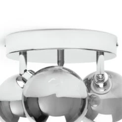 Habitat Globe Metal Bathroom Flush To Ceiling Light - Silver -Habitat 1233883 R Z003A