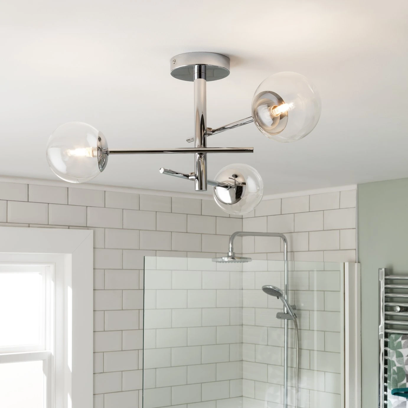 Habitat Sputnik Metal Bathroom Flush Ceiling Light - Chrome 3 Habitat Sputnik Metal Bathroom Flush Ceiling Light - Chrome
