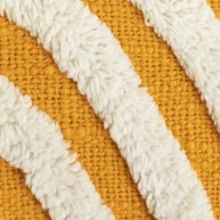 Habitat Geo Tufted Cushion - Yellow & White - 60x30cm 10 Habitat Geo Tufted Cushion - Yellow & White - 60x30cm -Habitat 1240209 R B001