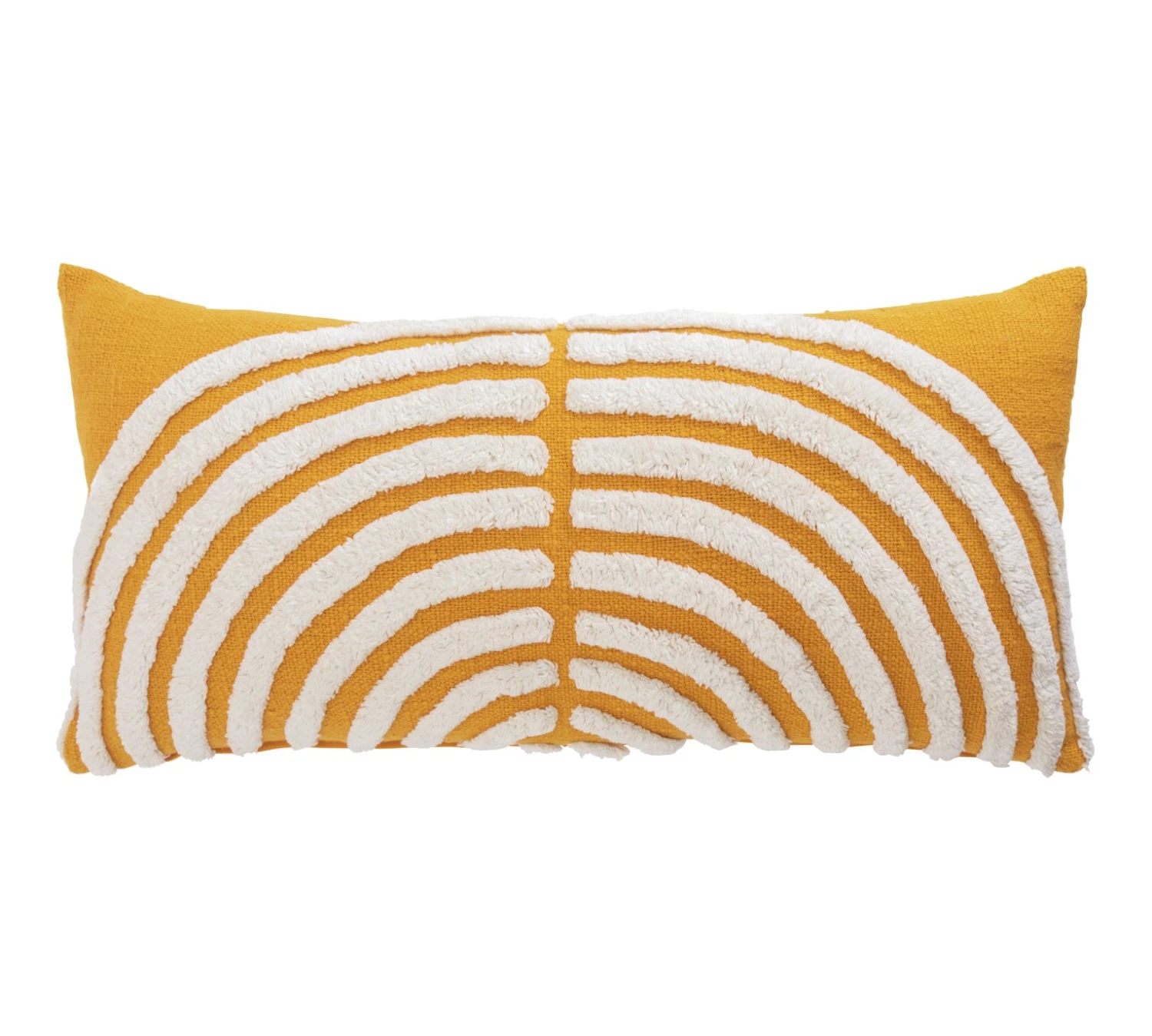 Habitat Geo Tufted Cushion - Yellow & White - 60x30cm 3 Habitat Geo Tufted Cushion - Yellow & White - 60x30cm