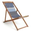 Habitat Folding Wooden Garden Deck Chair - Blue