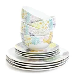 Habitat Floral 12 Piece Porcelain Dinner Set -Habitat 1307276 R Z002A