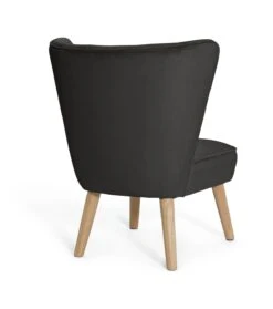 Habitat Alexis Velvet Cocktail Chair - Charcoal -Habitat 1341256 R Z003A