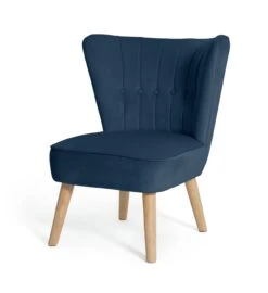 Habitat Alexis Velvet Cocktail Chair - Navy -Habitat 1341270 R Z002A