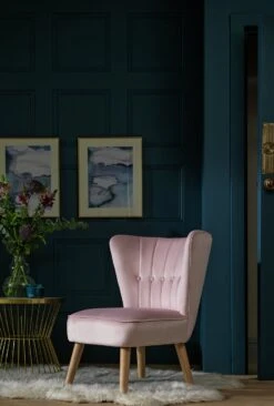 Habitat Alexis Velvet Cocktail Chair - Olive -Habitat 1341287 R Z001C