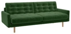 Habitat Fenner Velvet 3 Seater Sofa - Moss Green -Habitat 1350443 R Z008A