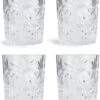 Habitat Palm Design Transparent Tumbler - Pack Of 4 -Habitat 1400056 R Z001A