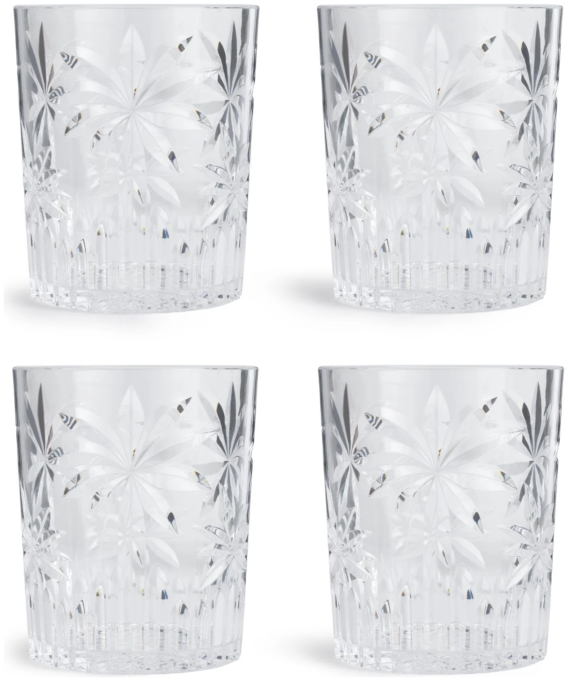 Habitat Palm Design Transparent Tumbler - Pack Of 4 3 Habitat Palm Design Transparent Tumbler - Pack Of 4