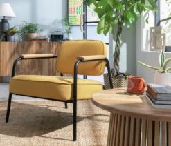 Habitat Jesper Fabric Accent Chair - Yellow -Habitat 1402047 R Z002C