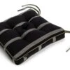 Habitat Woven Stripe Pack Of 2 Seat Cushion - Black -Habitat 1402353 R Z001A