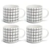 Habitat Grid Set Of 4 Mugs - White 2 Habitat Grid Set Of 4 Mugs - White -Habitat 1402944 R Z001A