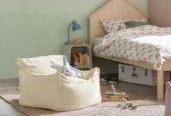 Habitat Kids Single Chair Boucle Bean Bag - Off White