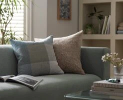 Habitat Gingham Check Cushion - Sage Green - 43x43cm -Habitat 1409143 R Z001C