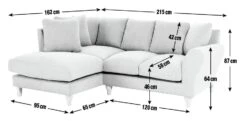 Habitat Carrie Fabric Right Hand Corner Chaise Sofa - Grey -Habitat 1486355 R E001