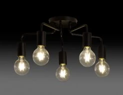 Habitat Rayner Steel 5 Light LED Flush Ceiling Light - Black -Habitat 1518261 R Z002A