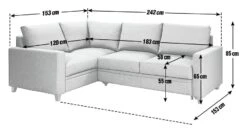 Habitat Seattle Left Corner Fabric Sofa Bed - Charcoal -Habitat 1663123 R E001