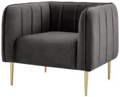 Habitat Lola Velvet Armchair - Charcoal -Habitat 1930825 R Z002A