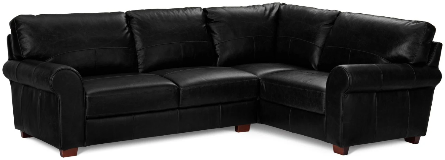 Habitat Salisbury Leather Left Hand Corner Sofa - Black 3 Habitat Salisbury Leather Left Hand Corner Sofa - Black