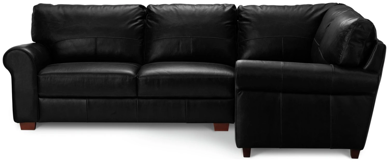 Habitat Salisbury Leather Left Hand Corner Sofa - Black 7 Habitat Salisbury Leather Left Hand Corner Sofa - Black - Image 5