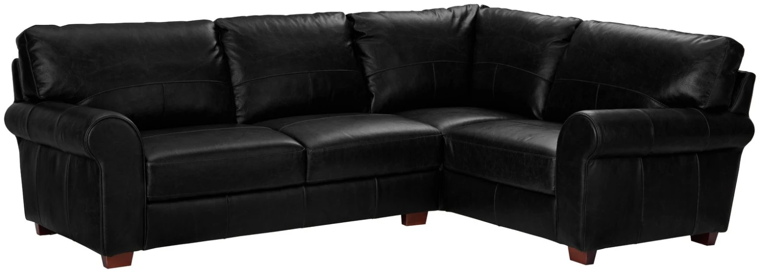 Habitat Salisbury Leather Left Hand Corner Sofa - Black 11 Habitat Salisbury Leather Left Hand Corner Sofa - Black - Image 9