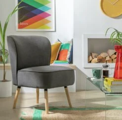Habitat Eppy Fabric Accent Chair - Charcoal -Habitat 1970256 R Z001C