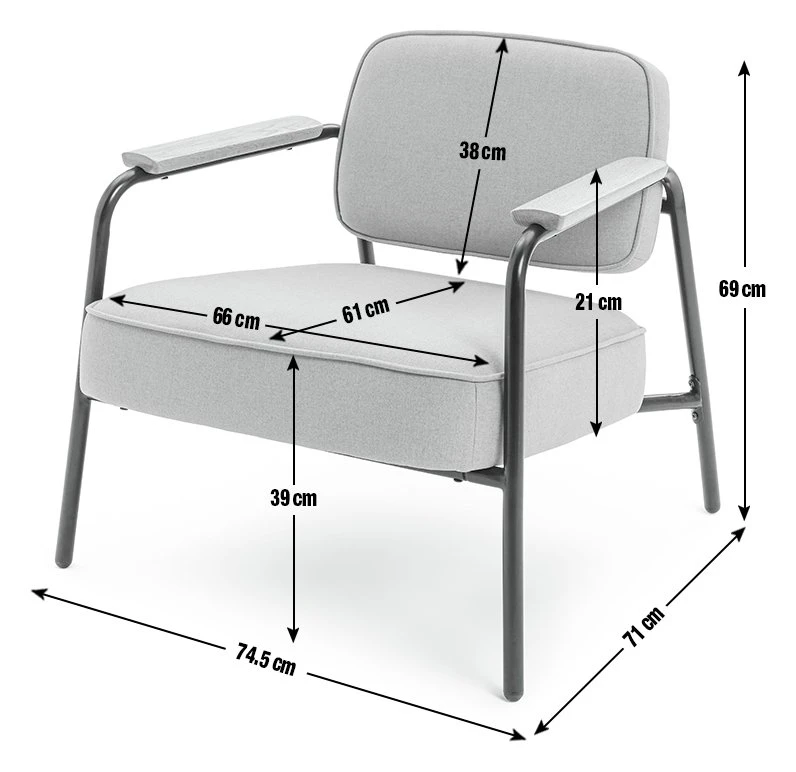 Habitat Jesper Fabric Accent Chair - Grey 6 Habitat Jesper Fabric Accent Chair - Grey - Image 4