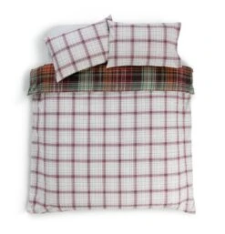 Habitat Red Brushed Check Bedding Set - Single -Habitat 2019408 R Z003A