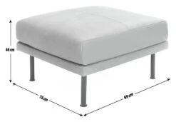 Habitat Moore Leather Ottoman Footstool - Dark Grey -Habitat 2022471 R E001