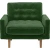 Habitat Fenner Velvet ArmChair - Moss Green -Habitat 2063461 R Z001A