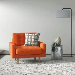 Habitat Fenner Velvet ArmChair - Moss Green -Habitat 2063461 R Z001C