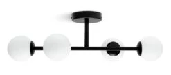 Habitat Opal Metal Bathroom Flush Ceiling Light - Black -Habitat 2067405 R Z001C